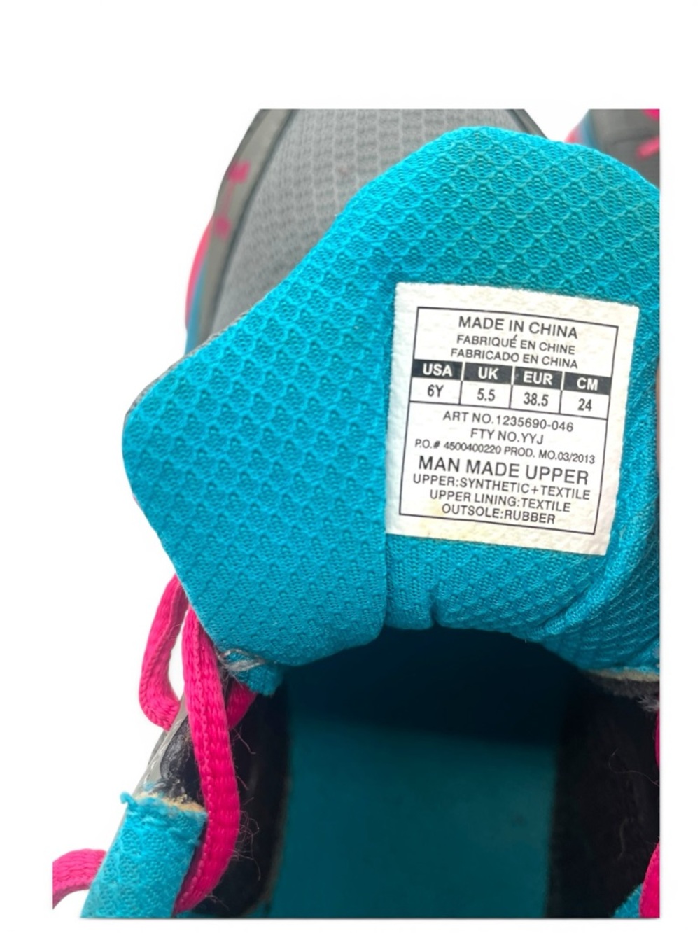 Under Armour Running Shoes Gray Pink Teal Women’s 7 Youth 6Y Athletic - Picture 10 of 10